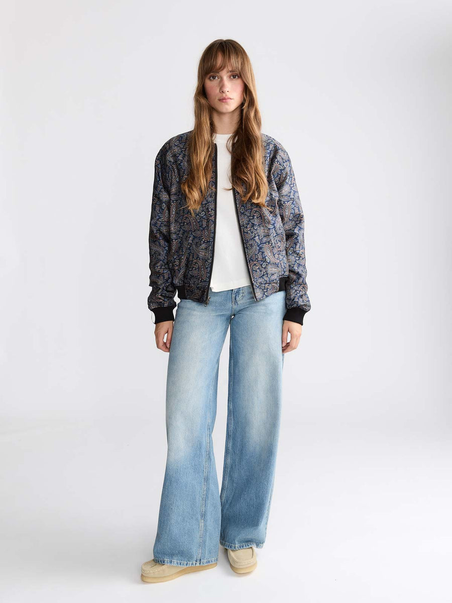 Elsa Reversible Bomber Jacket Paisley/Navy