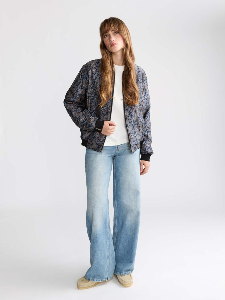Elsa Reversible Bomber Jacket Paisley/Navy