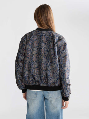 Elsa Reversible Bomber Jacket Paisley/Navy