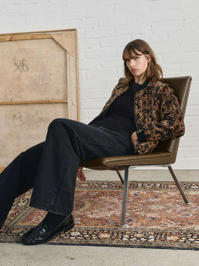 Berta Reversible Bomber Jacket Palm/Black