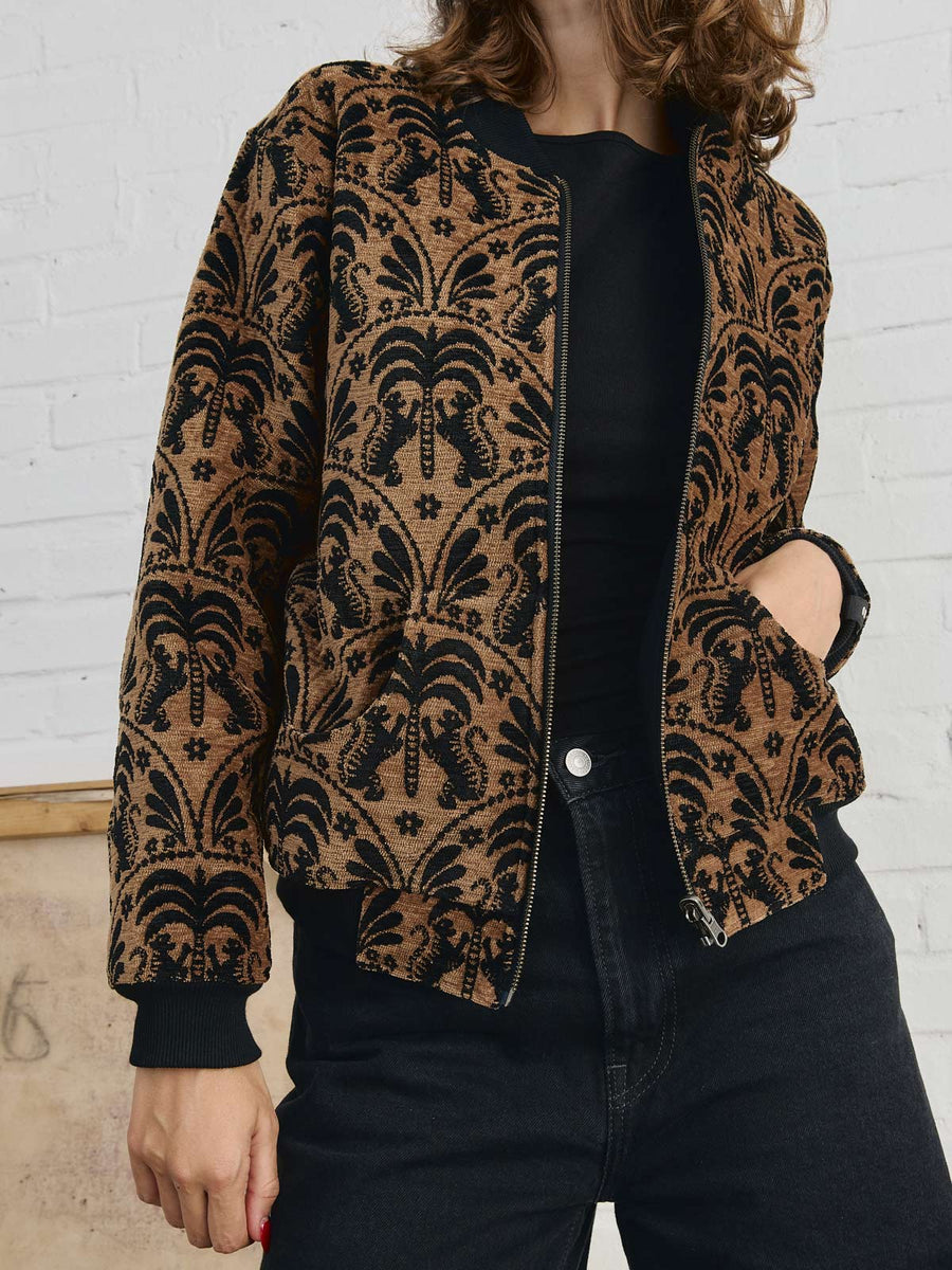 Berta Reversible Bomber Jacket Palm/Black