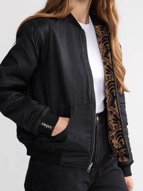 Berta Reversible Bomber Jacket Palm/Black