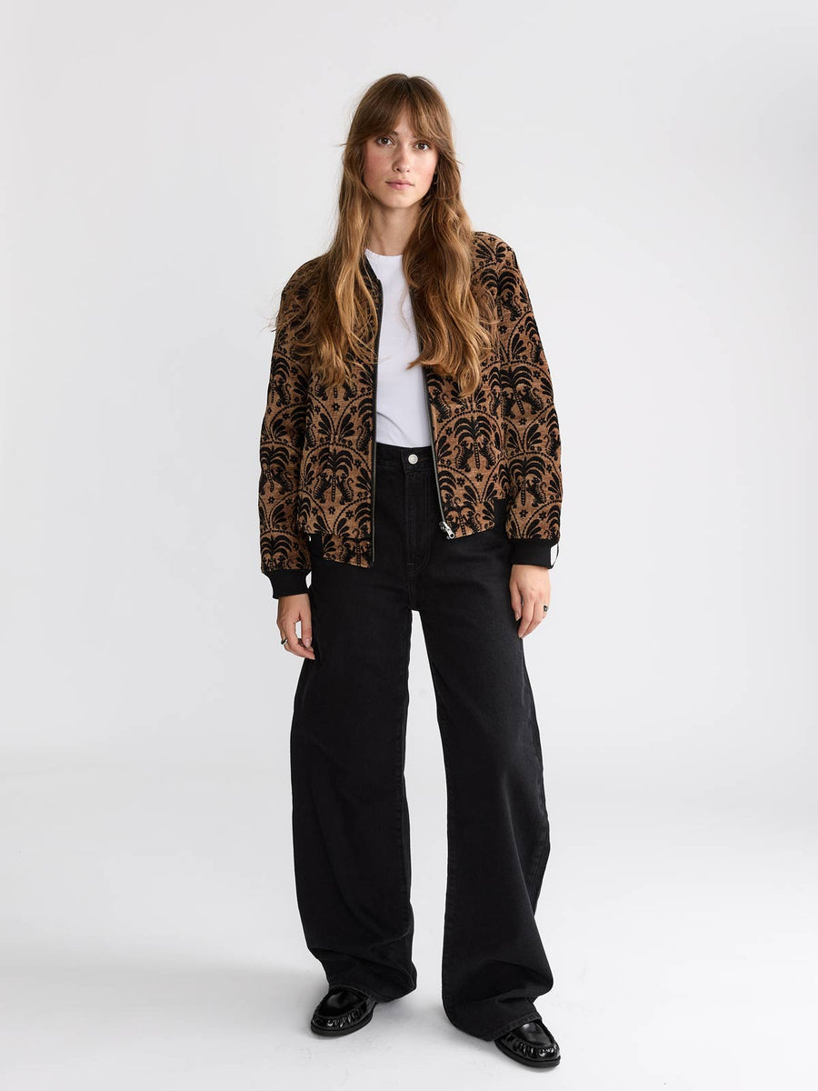 Berta Reversible Bomber Jacket Palm/Black