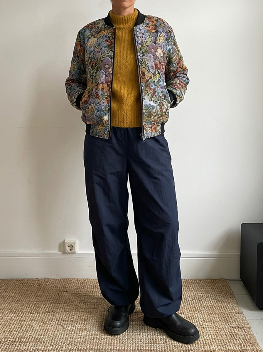 Berta Reversible Bomber Jacket Bouquet/Black