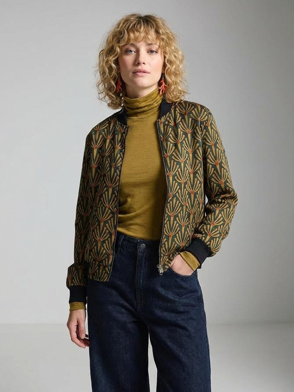 Ruth Reversible Bomber Jacket Artdeco/Black