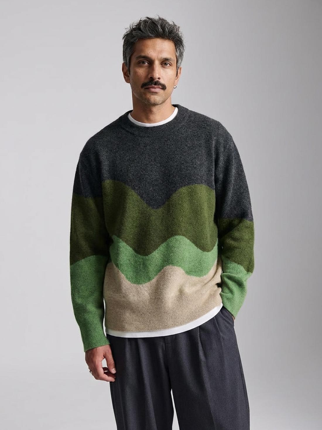 Rudi Oversized Knit Sweater Green Wave