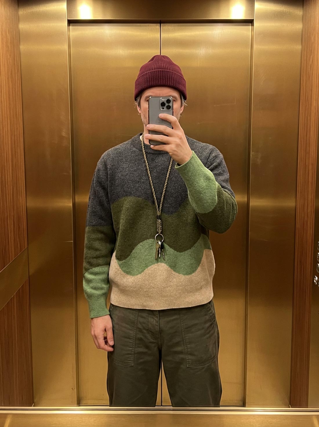 Rudi Oversized Strickpullover Green Wave