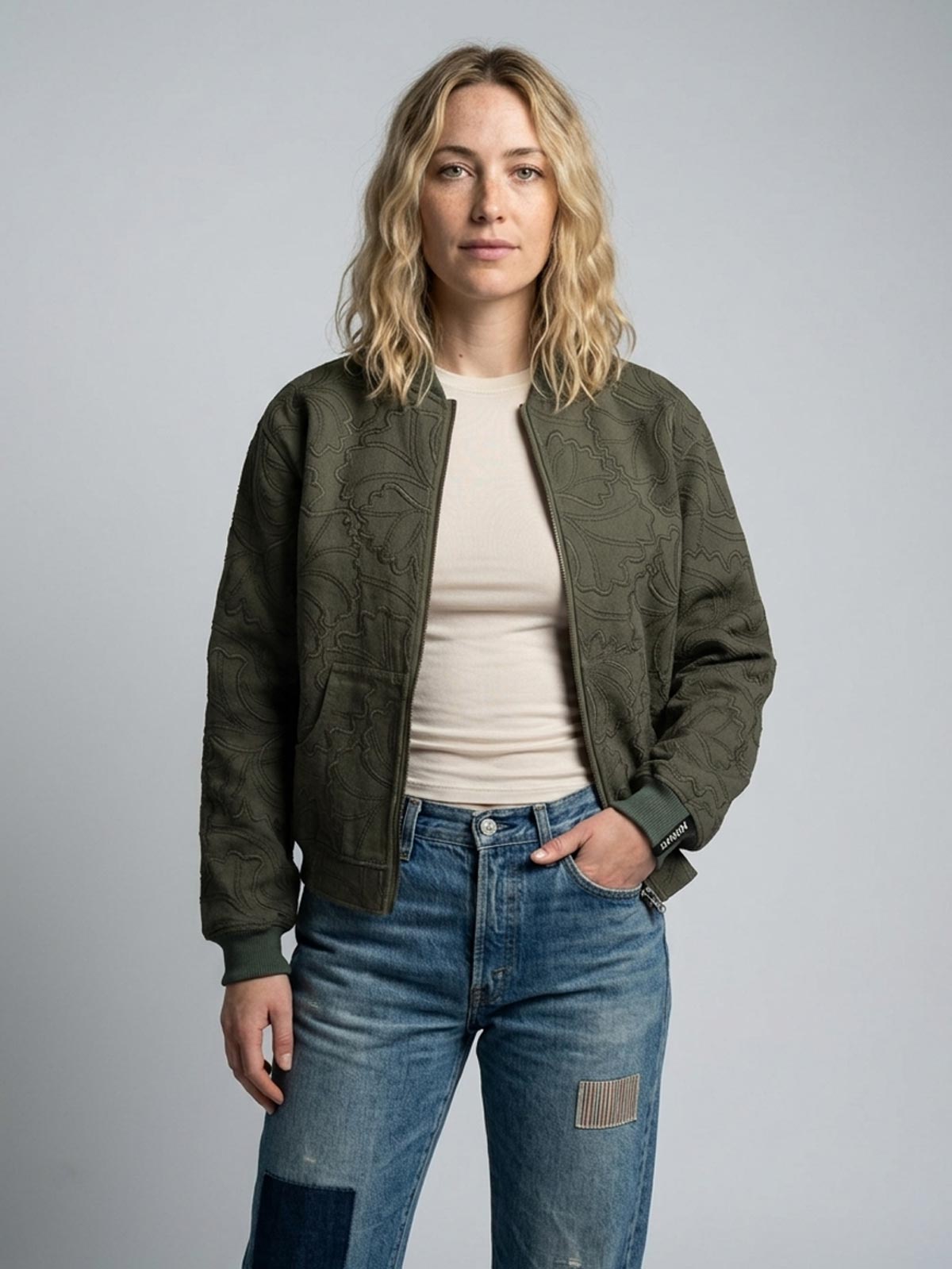 Elsa Reversible Bomber Jacket Canopy/Wine