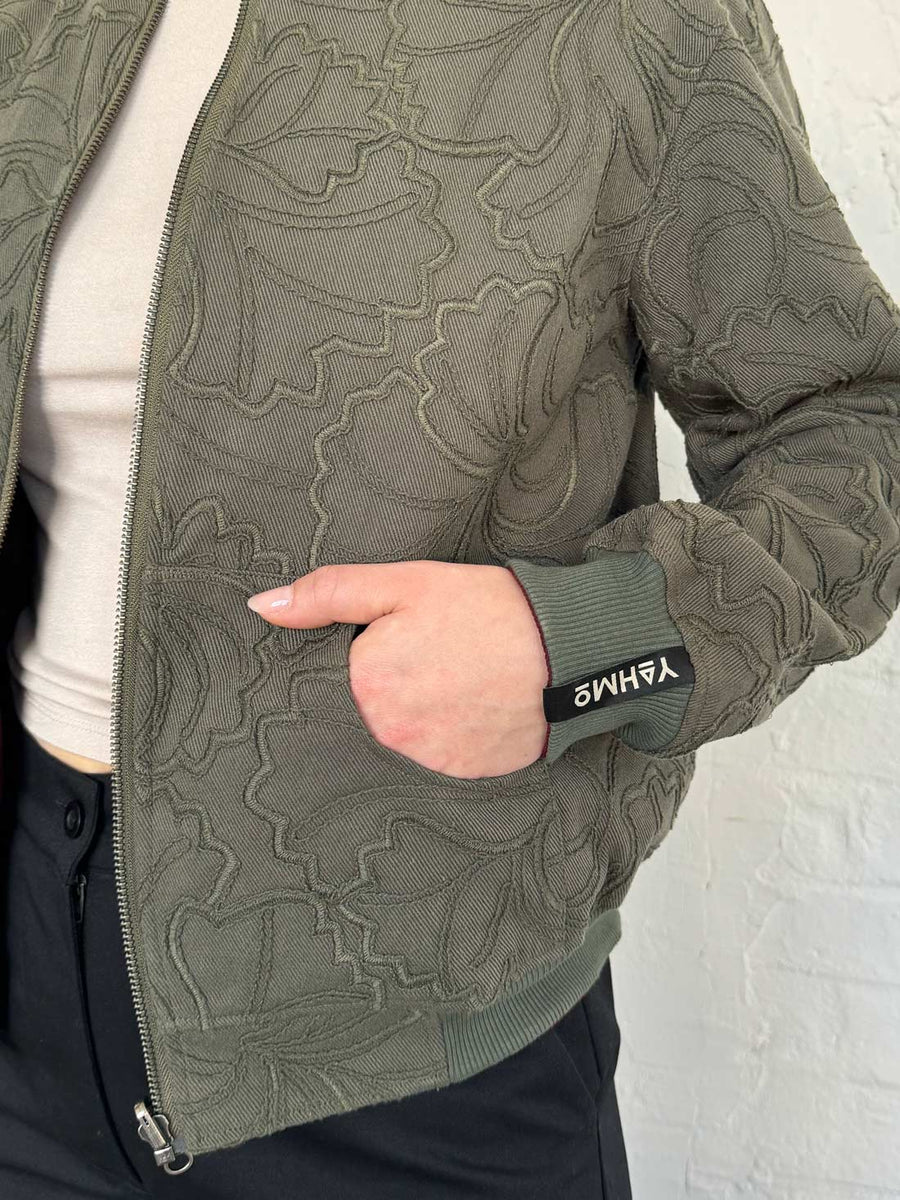 Elsa Reversible Bomber Jacket Canopy/Wine