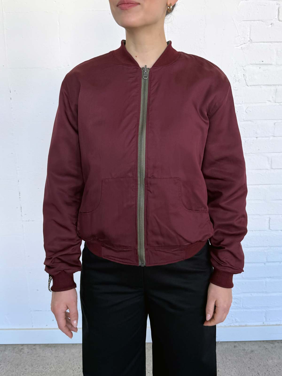 Elsa Reversible Bomber Jacket Canopy/Wine