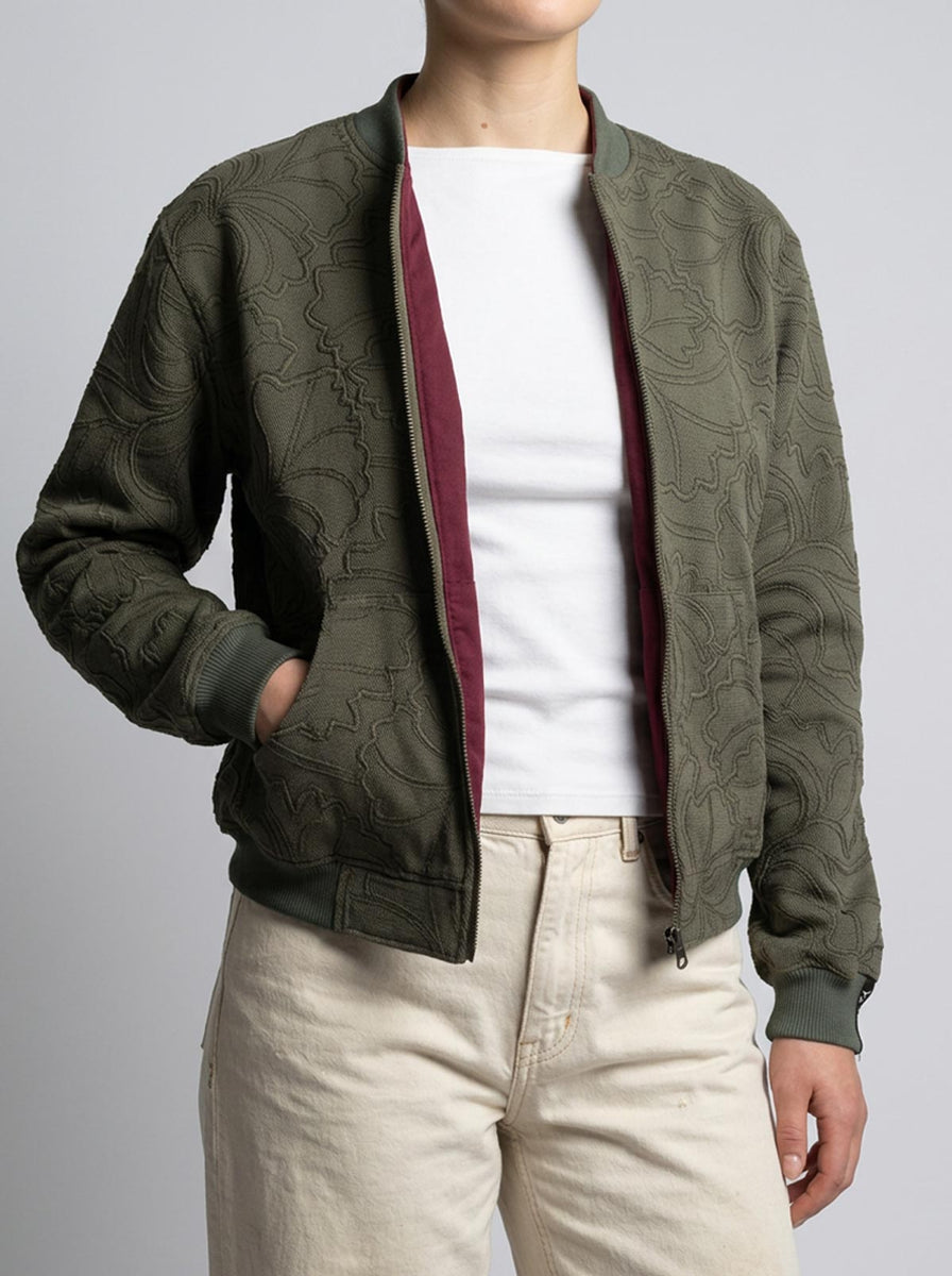 Elsa Reversible Bomber Jacket Canopy/Wine