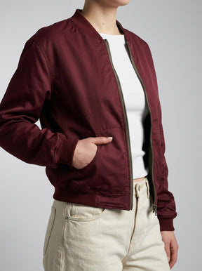 Elsa Reversible Bomber Jacket Canopy/Wine