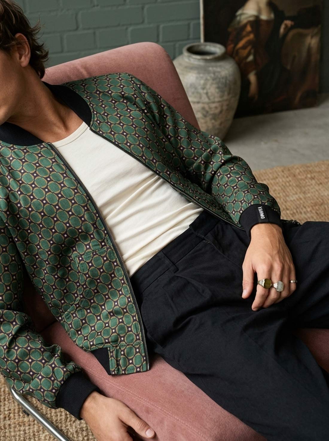 Laslo Reversible Bomber Jacket Emerald/Black