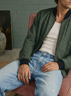 Laslo Reversible Bomber Jacket Emerald/Black