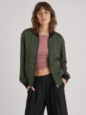 Ruth Reversible Bomber Jacket Emerald/Black