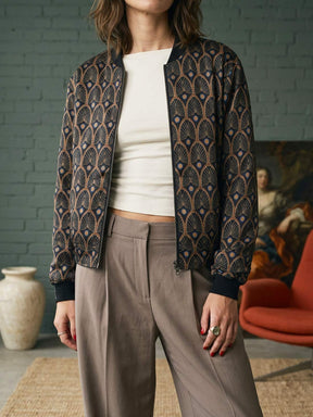 Elsa Reversible Bomber Jacket Metropolis/Black