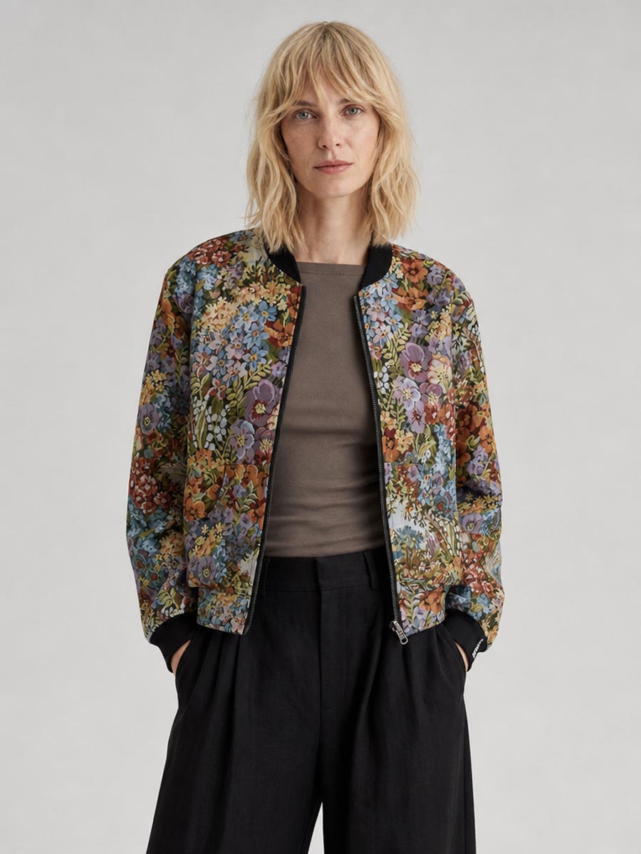 Berta Reversible Bomber Jacket Bouquet/Black