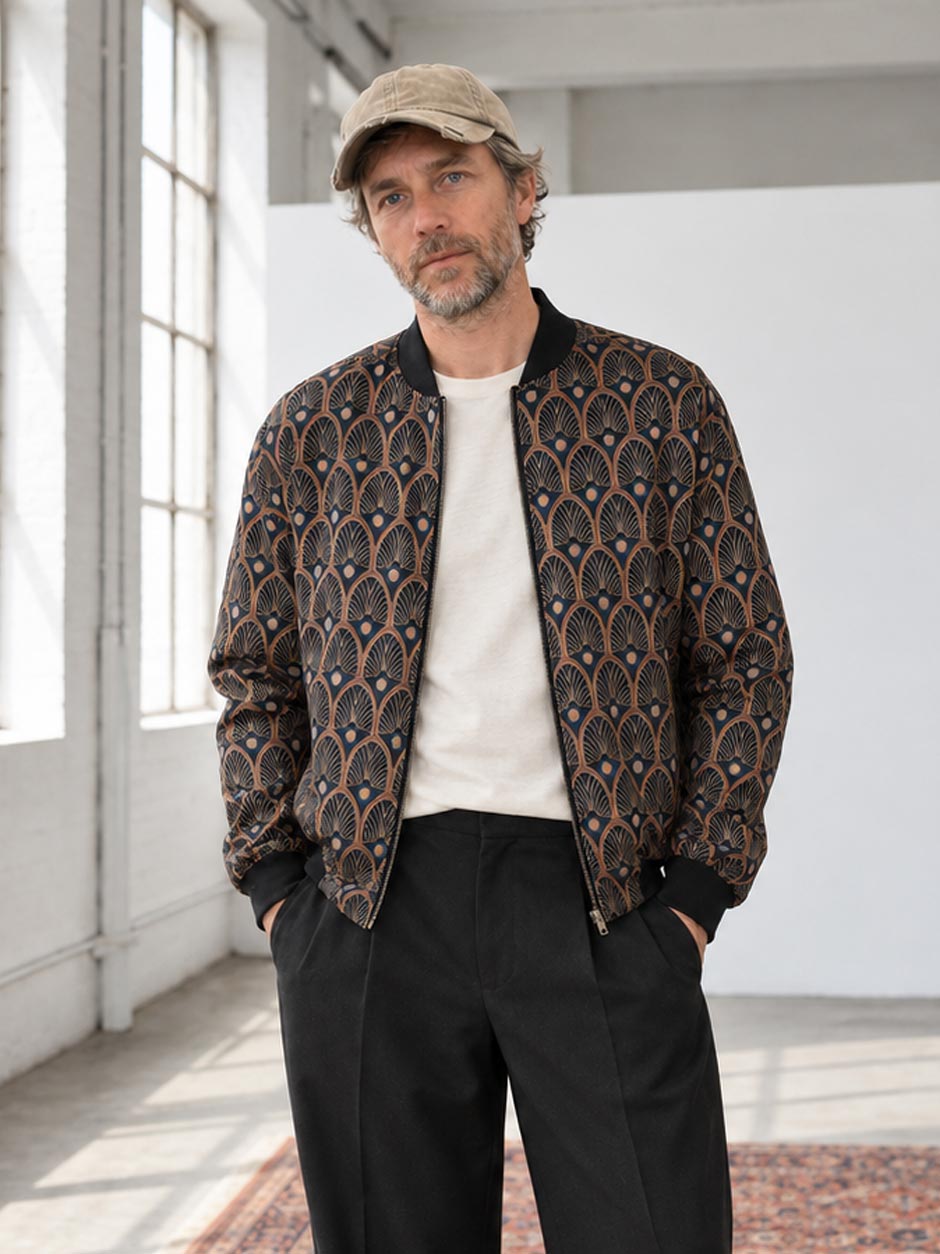Oskar Reversible Bomber Jacket Metropolis/Black