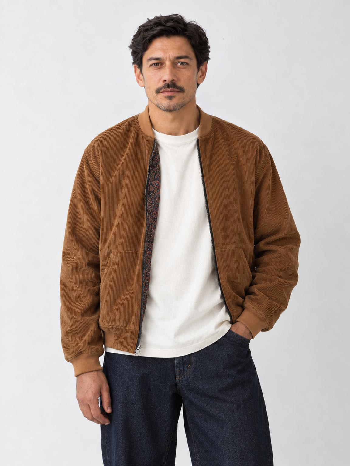 Oskar Reversible Bomber Jacket Paisley/Caramel