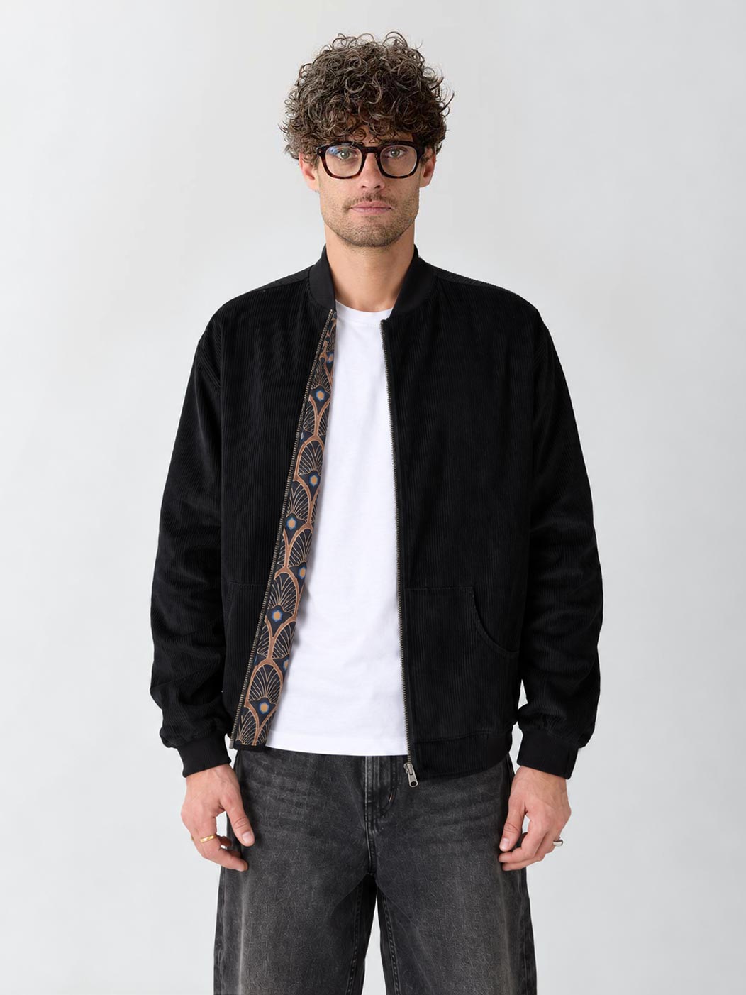 Oskar Reversible Bomber Jacket Metropolis/Black