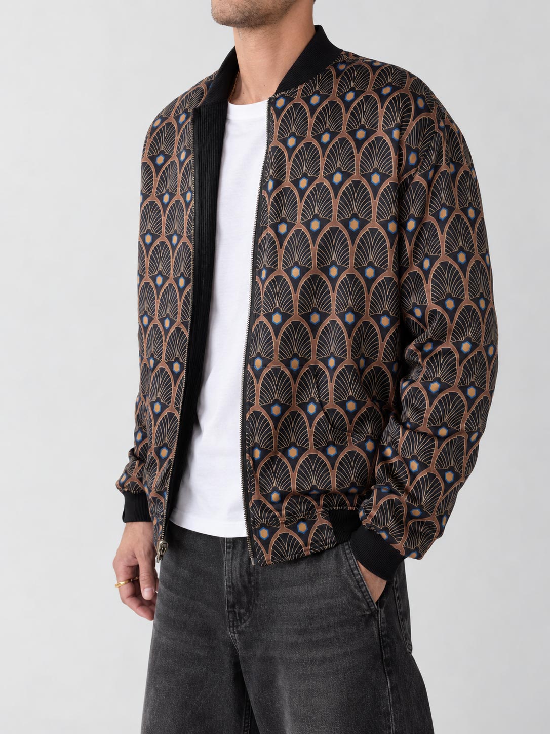 Oskar Reversible Bomber Jacket Metropolis/Black