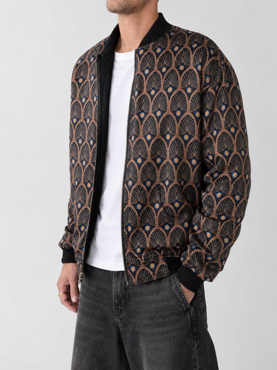 Oskar Reversible Bomber Jacket Metropolis/Black