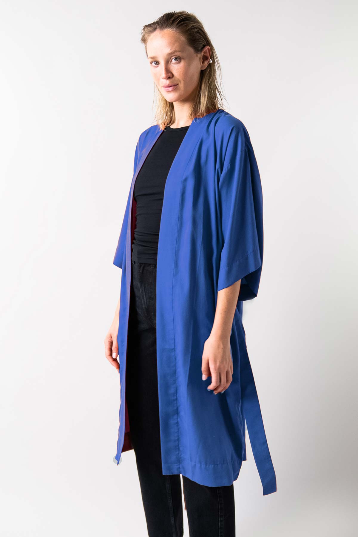 blue Tencel Kimono